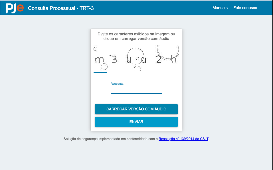 página de verificação de ação humana